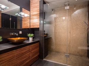 Bathroom with large shower